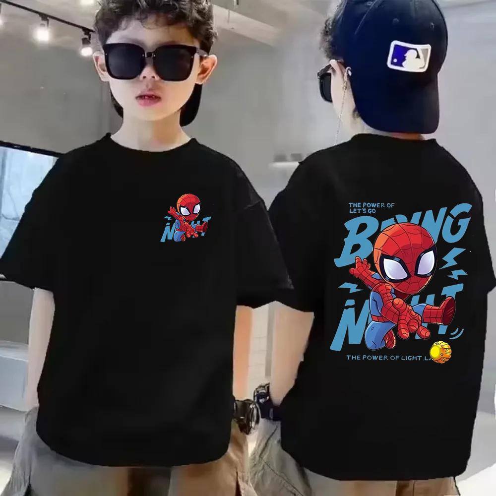 

New Summer Boys Short Sleeve Cartoon Pattern T-shirt with Spider Man Fashion Print Design 140