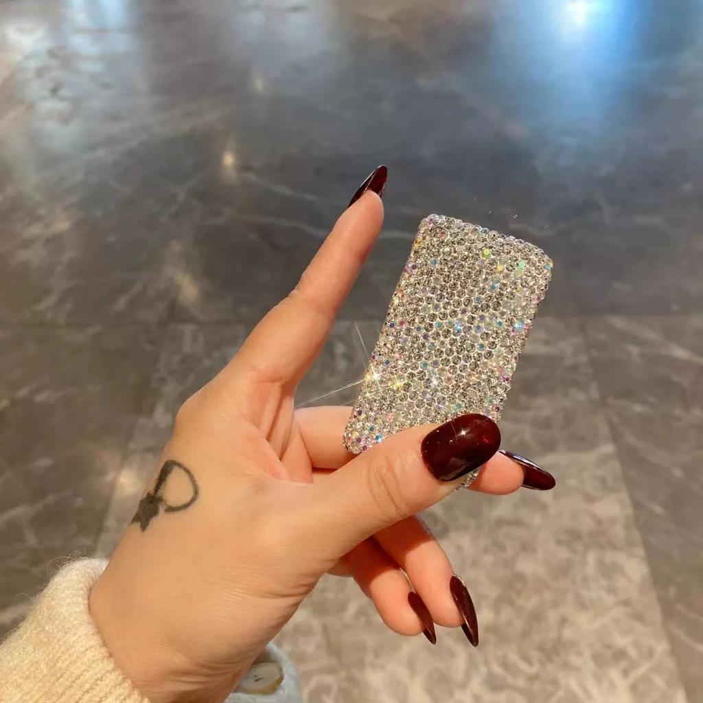 Bling Rhinestones Travel Bottle Pill Organizer 3 Compartment Cute Daily Medicine Container Portable Travel Pill Box Bling Case