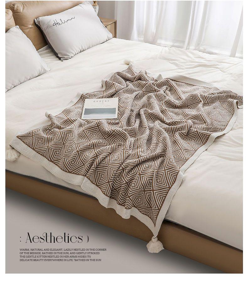 G5Z Wabi-Sabi Stil Kaffee Farbe Decke: Luxuriöser Bettläufer und Sofadecke für Zuhause oder Büro
