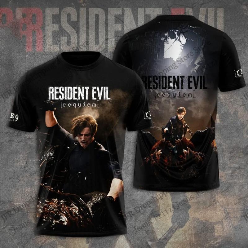 Nuova T-shirt Stampata 3D Anime Resident Evil Uomo Donna Moda Estiva Casual Vintage Manica Corta Top Magliette Abbigliamento Bambini
