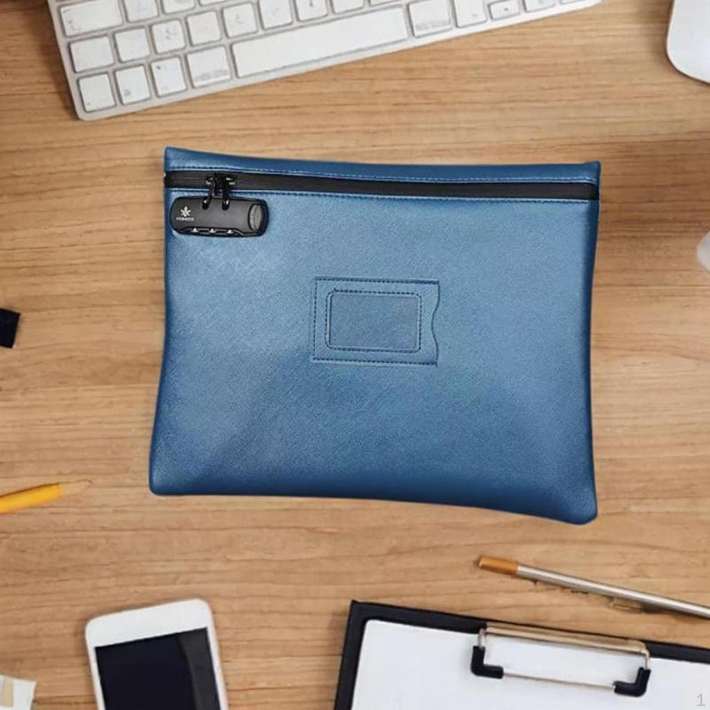 Lockable Document Bag Certificate Organizer Deposit Pouch Money Storage for Embosser