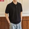 Hengyuanxiang Men's Knit Short Sleeve Polo Shirt
