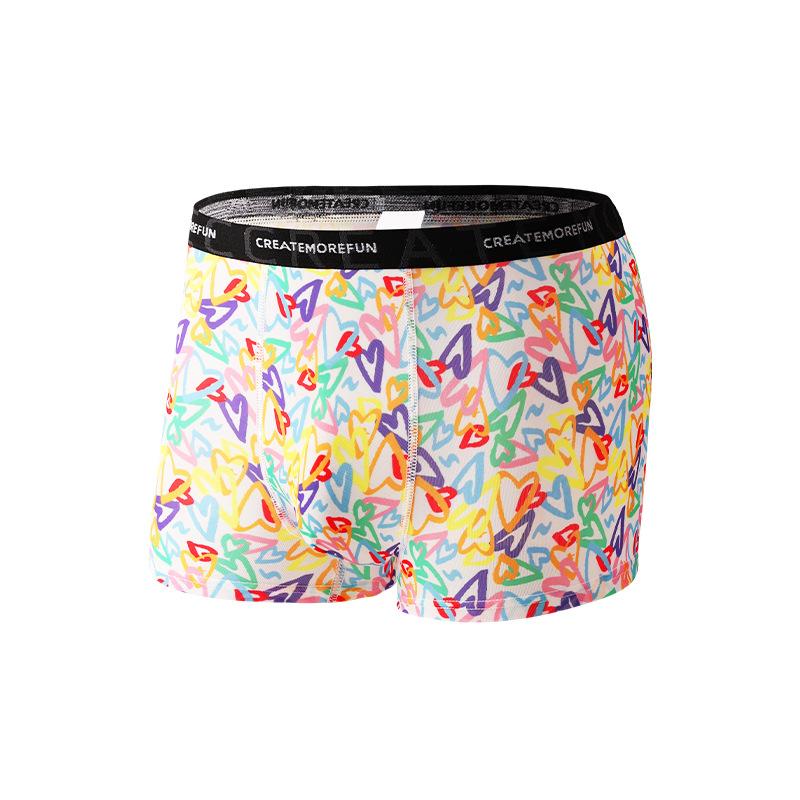 Plus-size Men's Summer Thin Ice Silk Comfortable Breathable Waist Four-corner Underwear