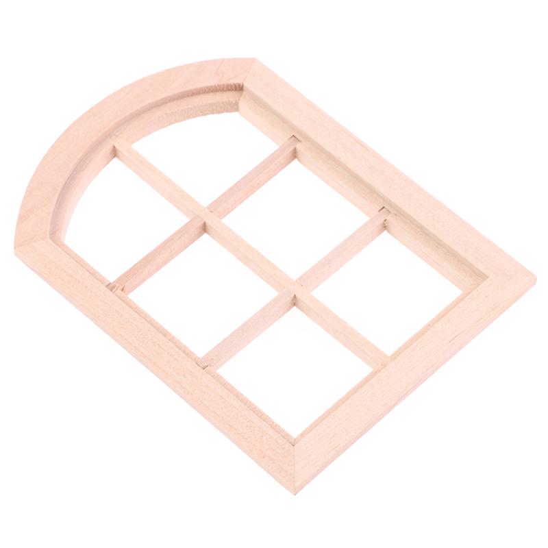 1:12 Dollhouse Miniature Wooden Arched Window Model Furniture Accessories