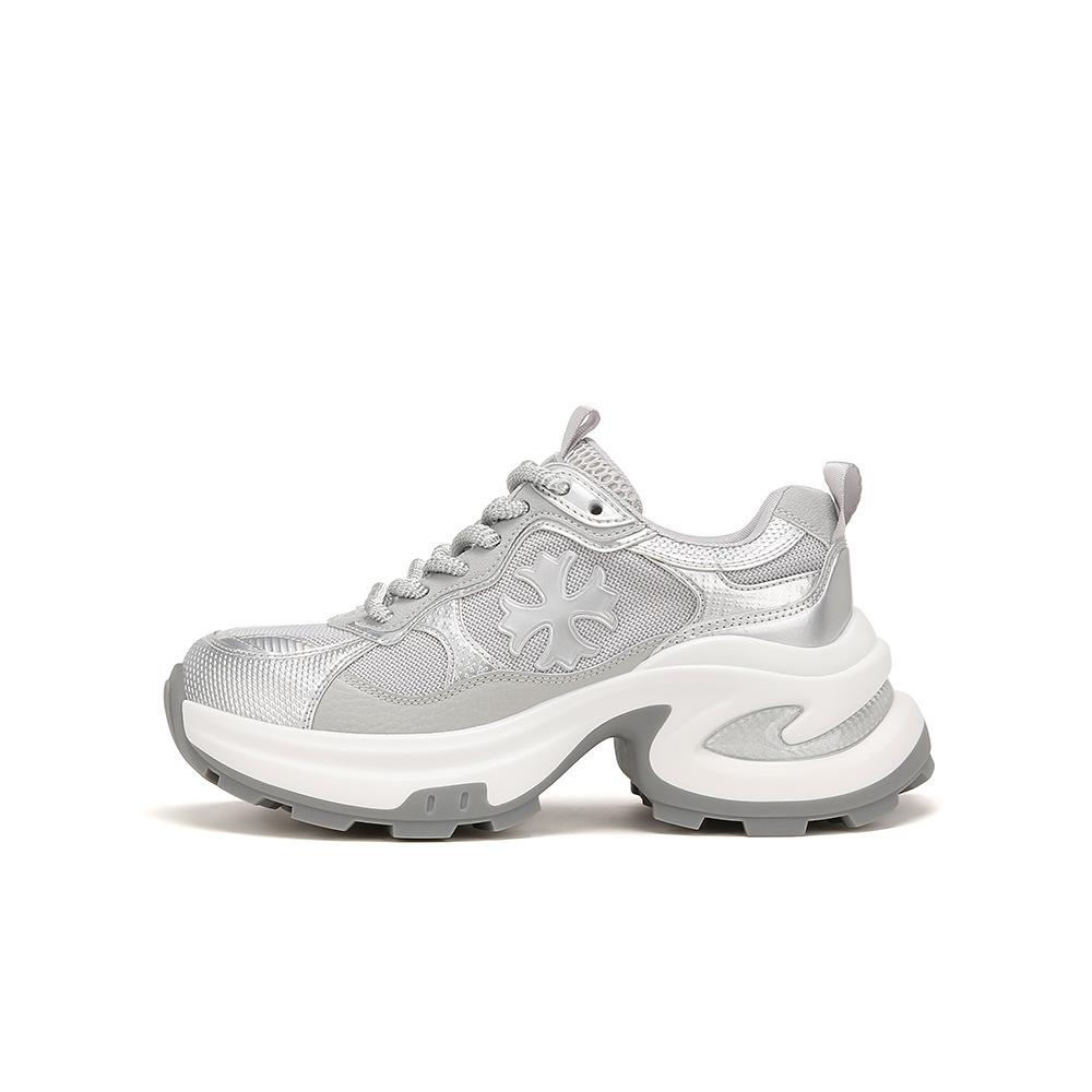 

Cowhide version~ Su Yinyin has the same height increase of 7.5cm cross flower platform casual sports shoes, female dad shoes, running shoes. 40