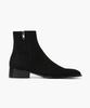 Firenze Atelier Hidden Zipper Detail Slim Toe Suede Zip-Up Boots 3343-Qs [Black]