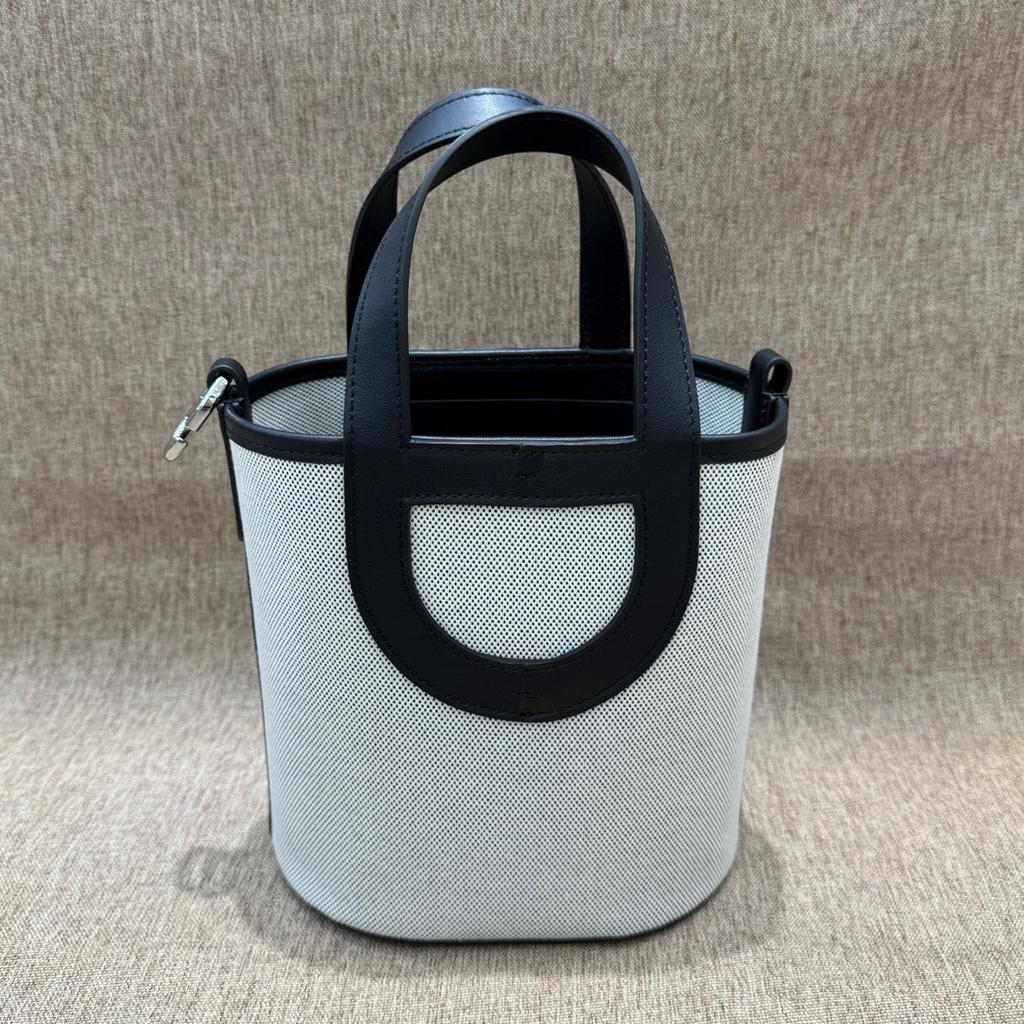 2026 Neue Mode Leinwand mit Swift Erstes Rindsleder Schweinenase Eimer Tasche Langlebiger Gemüsekorb Handtasche