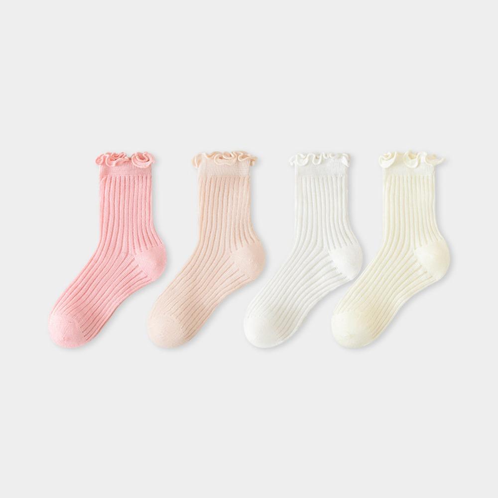 Solid Color Children Princess Socks Striped Summer Kids Socks Children s Socks  Summer Season 3-5Y M-A