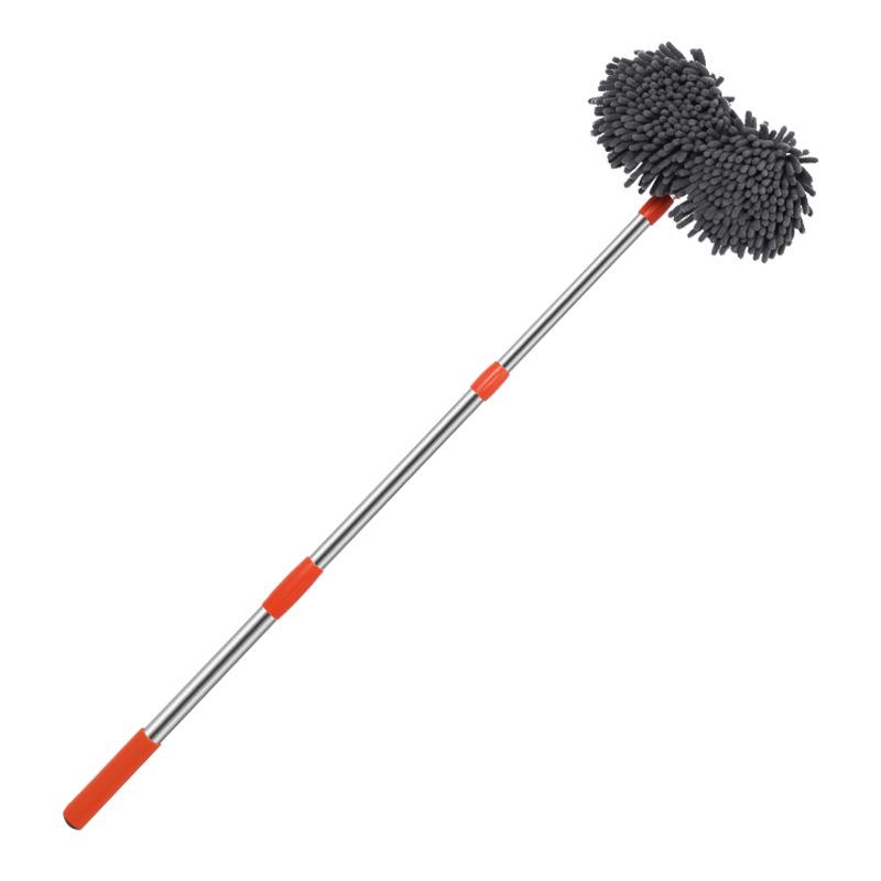 Telescopic Car Wash Brush with Soft Bristles - Rotating Handle Car Cleaning Tool