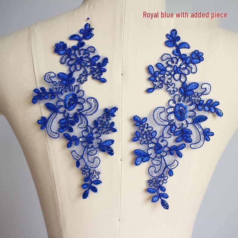 Toppe Ricamate ad Applicazione in Pizzo Fatte a Mano per Abito da Sposa e Accessori per Capelli della Sposa - Bianco, Rosso, Nero