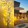 1pc Solar Willow Vine Light For Outdoor Wall Balcony Garden Decor,72/96LEDS Solar String Fairy Light Waterproof For Christmas