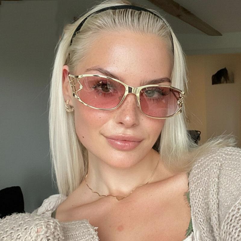 Metal Net Sunglasses Women For Men Vintage Sun Glasses Steampunk Popular Outdoor Travel Luxury Brand Designer Eyewear Uv400