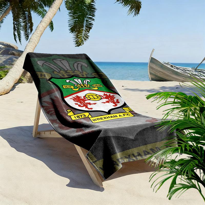 Wrexham AFC Print Beach Towel, Large Soft Quick Dry Towel for Beach Camping Swimming