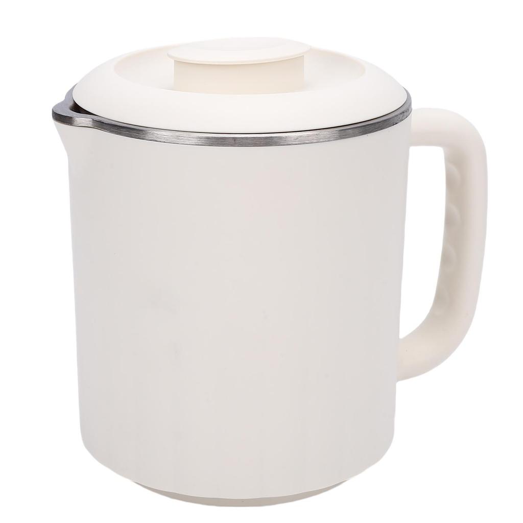 Portable Electric Kettle White 600ml Stainless Steel Interior Insulated Hot Water Kettle for Tea Coffee