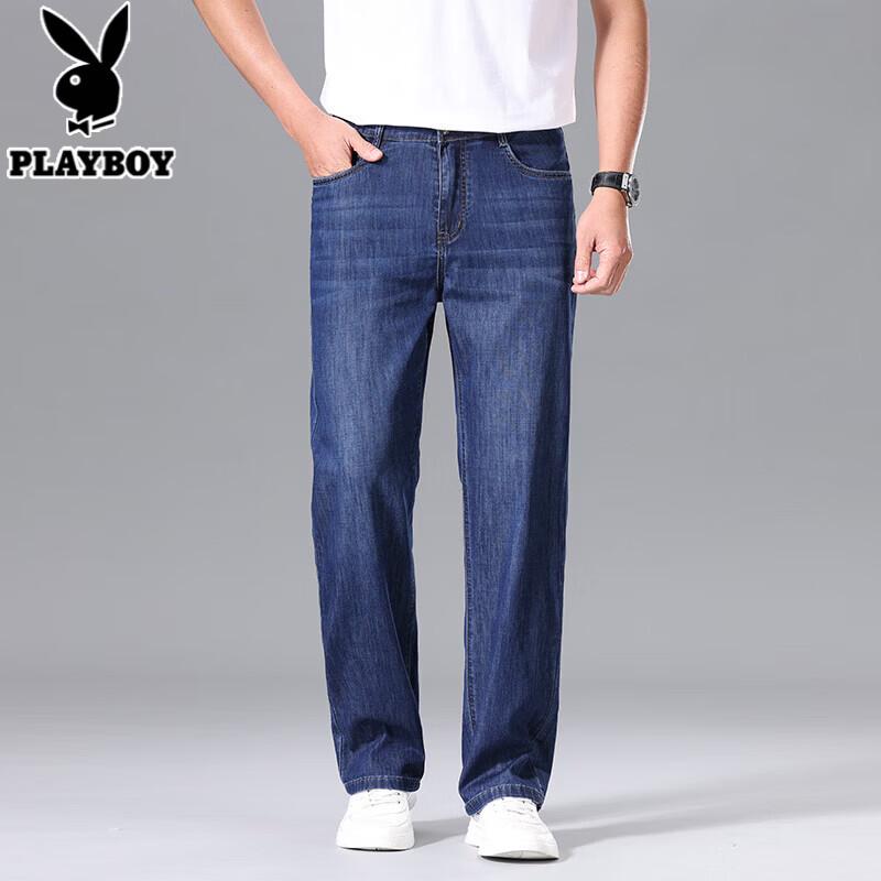 PLAYBOY Men s Spring/Autumn Straight-Leg Stretch Jeans 36