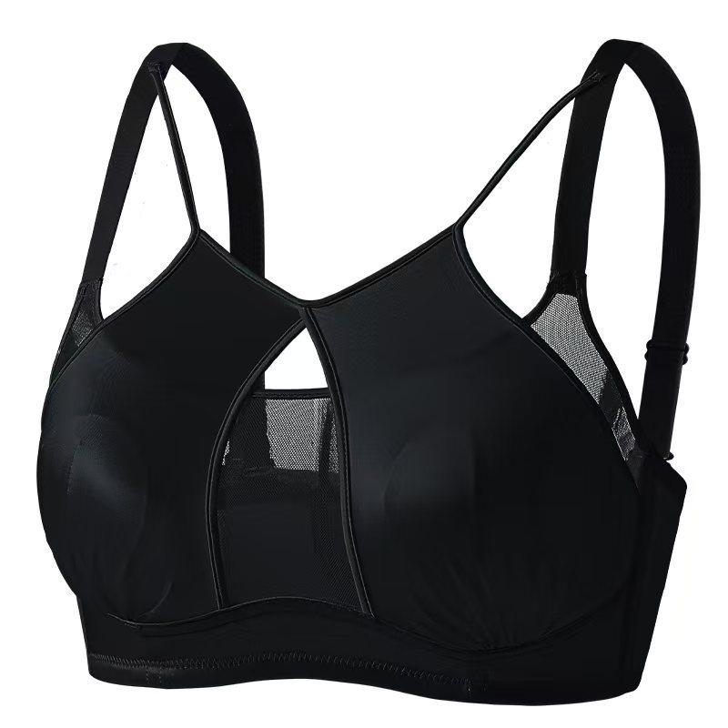 Leopard print large size ultra-thin bra fat mm sexy anti-bumping women's underwear without steel ring showing small shoulder strap bra cotton