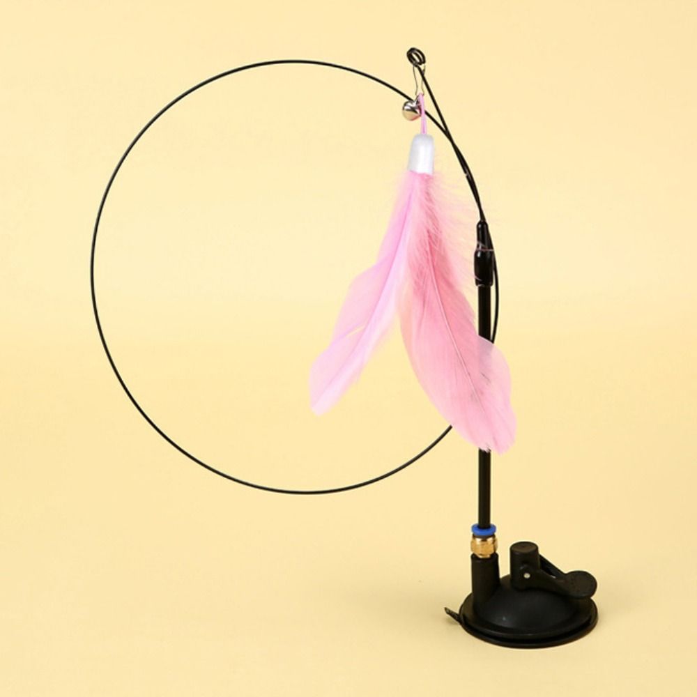 Detachable Feathers Wand 80CM Kitten Toys With Super Suction Cup Cat Teasing Wand Cat Accesorios