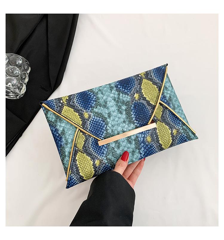 

New snake pattern personalized fashion 2025 autumn trend simple fashion simple foreign style hand envelope bag women