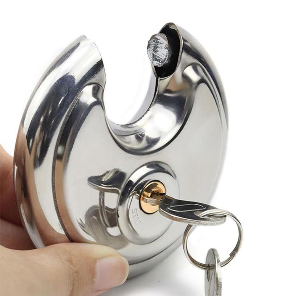 Compact Round Disc Lock Stainless Steel Security Lock Disc Locking Padlock  Carriage Door