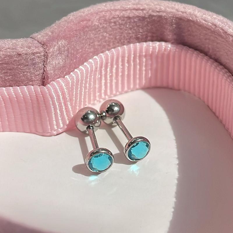 4mm Náušnice s puzetou šroubovací zadní strana nerezová ocel zirkonové náušnice pro muže ženy piercing chrupavky ucha šperk do těla