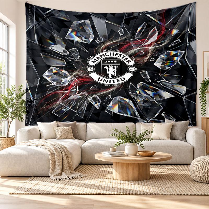 Manchester United Wall Tapestry, Soft Fabric Wall Hanging, Decorative Backdrop For Bedroom Home Wall Art