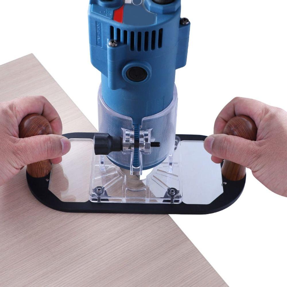 Base Milling Groove Wood Router Base Flip Engraving Opening Milling Edge Guide Protective Base Adjustable Router Base Trimming