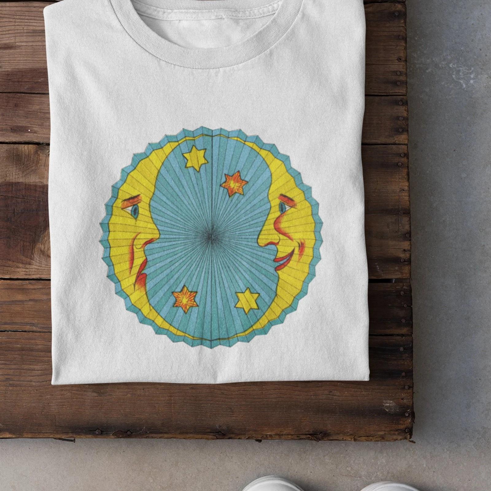 Men s and Women s T-shirts Sun And Shapes Of The Moon T shirt / Tarot / Space / Planets XXXXL