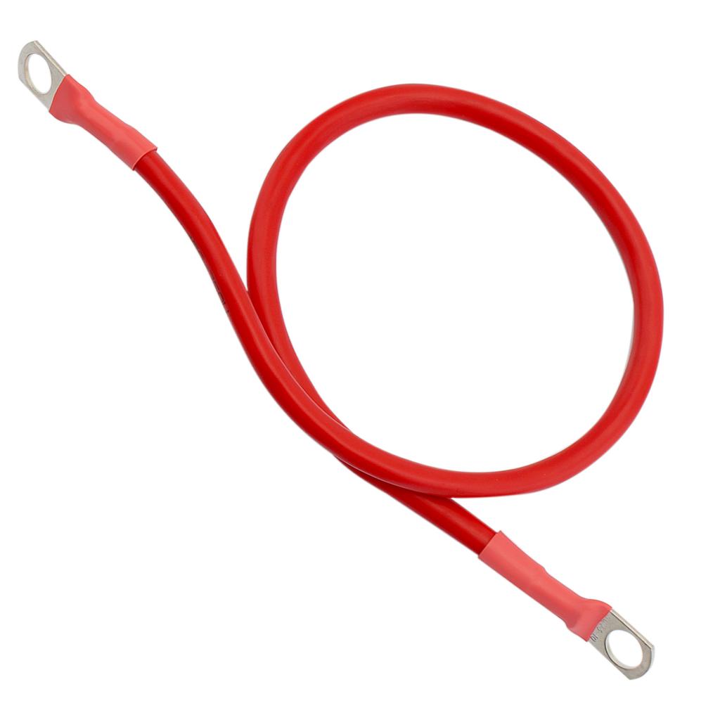 1,64 ft Rot 2 AWG Batteriekabel Positive Negative Anschlüsse für Motorrad Automobil Boot mit Klemmen Nachrüstung Kabelbaum