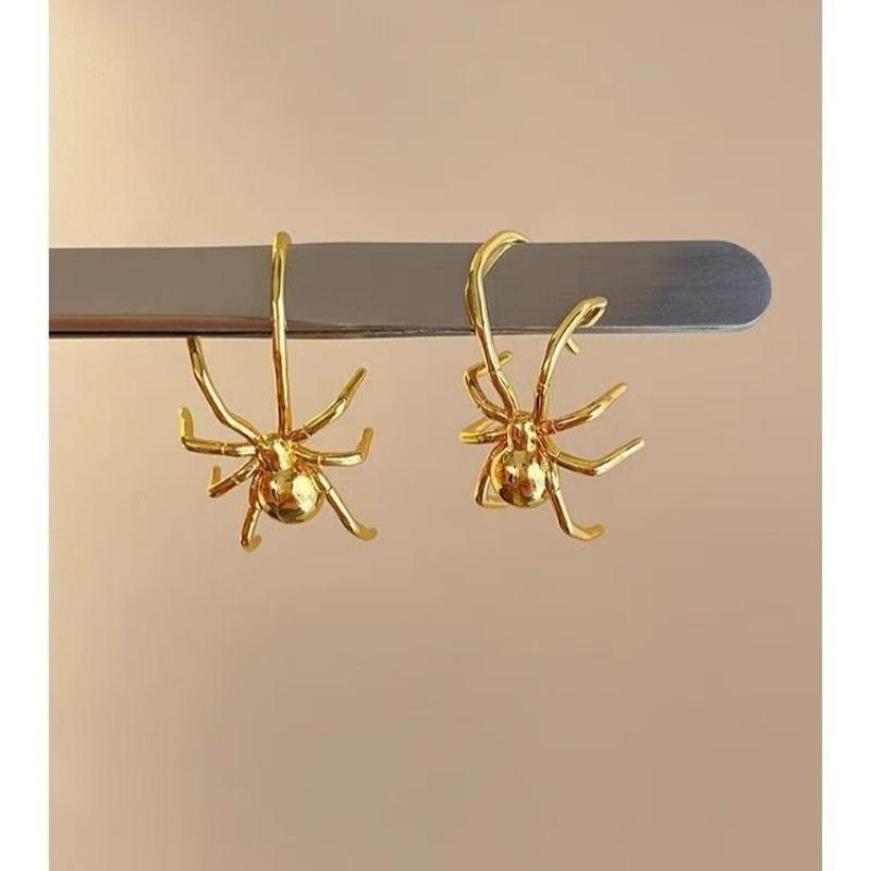 Personalized Metal Spider Ear Hook For Men Women Trendy Punk Y2k Aniaml Pendant Earrings Accessory Casual Part Jewelry Gift