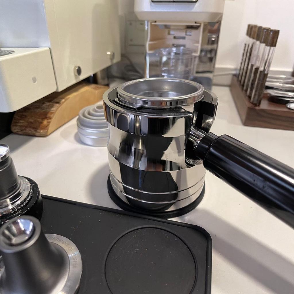 High-End 58mm Stainless Steel Tamper Base for Italian Coffee Machine, Hands-Free Holder