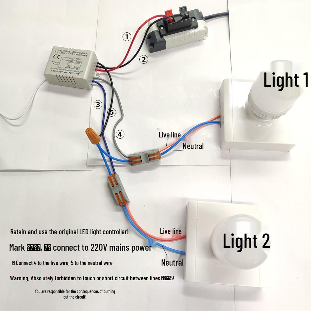 220V Wireless Remote Control Light Switch for LED/Ceiling/Incandescent Lamps