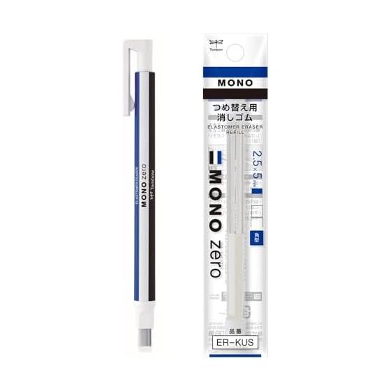 Tombow Pencil Pen Type Eraser MONO Mono Zero Square Type (Ластик 2,5 x 5 мм) 1 корпус + 1 сменный комплект (2 куска) Ластик с держателем ударного типа