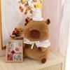 Birthday Hat Capybara Plush Toy Simulation Capibara Fluffty Doll Capybara Plush Doll  Home Decor