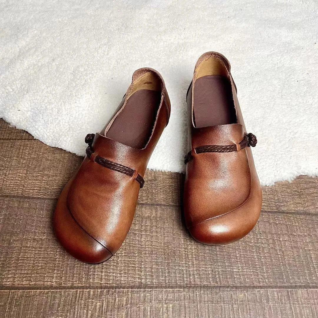 

Spring and Summer Women s Shoes Retro Soft-soled Shallow-mouth Women s Shoes Non-slip Flat-soled Women s Shoes 40EU/CN41 коричневый