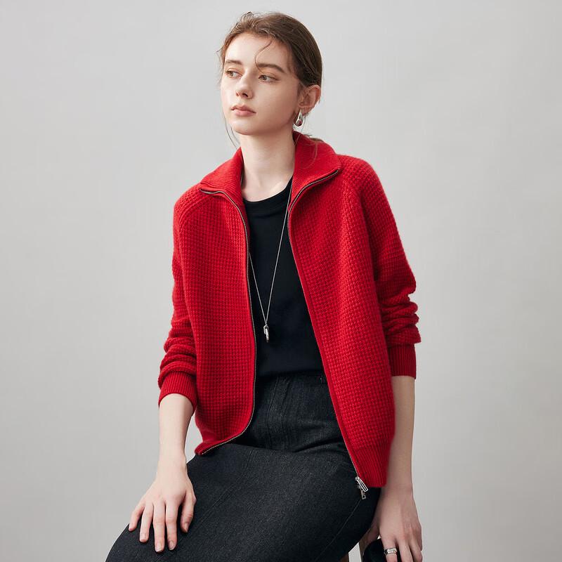 

Женский утолщенный кашемировый кардиган на молнии с высоким воротником Komengboka M