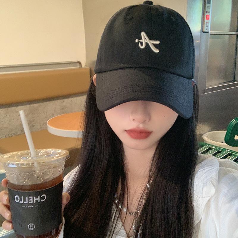 Korean Embroidered Baseball Cap Women Summer Adjustable Sun Hat Solid Color Cotton Lady Girls Peaked Caps Gorras