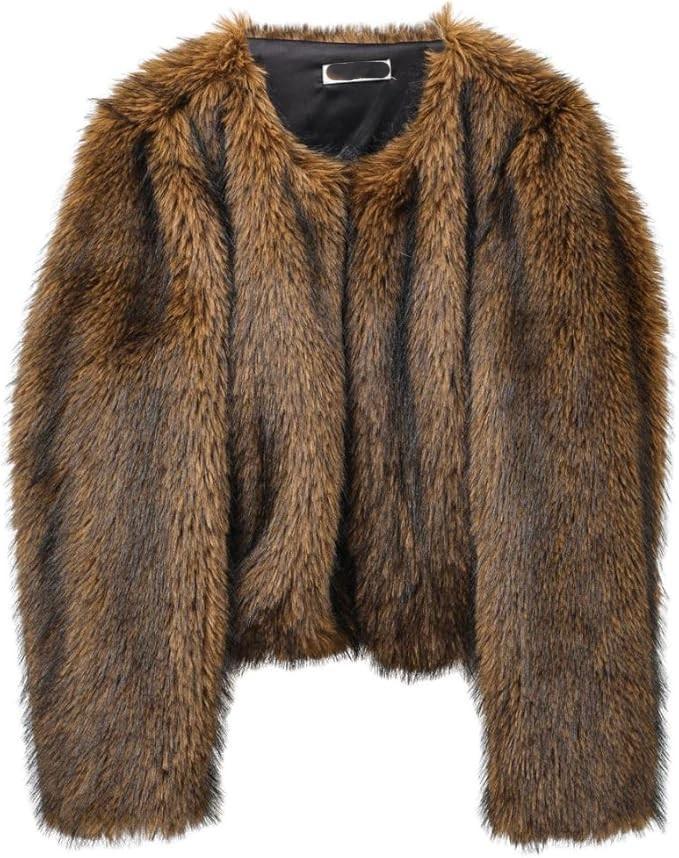 European and American women's artificial fur long-sleeved autumn and winter short fox fur jacket lazy wind crew neck jacket