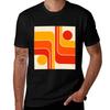 Beige Orange And Geometric 692 Retro Yellow Red Design Tshirt Uv Protection Outdoor Tee Shirt