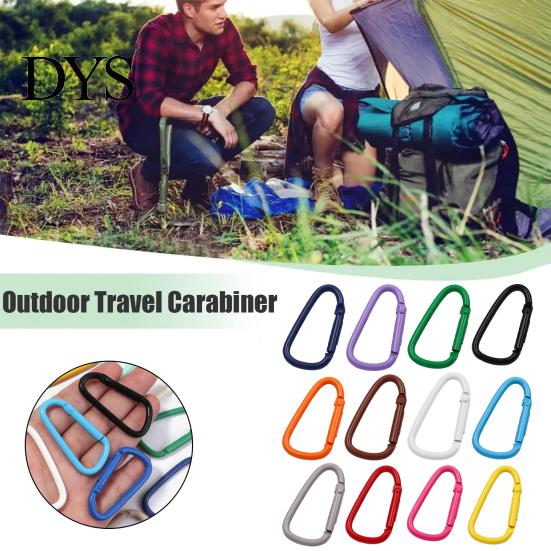 Colorful Keychain Accessory 2Pcs Carabiner Spring Buckle Lightweight Alloy Clip Easy One-Handed Durable Metal D-Shaped Hook Outdoor Travel Bag Pendant