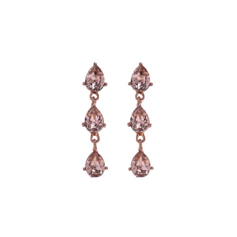 

Bingwosun Silver Needle Water Drop Crystal Earrings for Women ONECOLOR