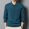 Autumn Base Shirt Lapel Slim Top Men's Korean Casual Men's Sweater Solid Color Long Sleeve T-shirt Polo Shirt