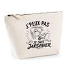 Toiletry Bag - PLANETEE - I Can't I'm a Gardener - Beige 100% Cotton - 3 L - Metal Zip