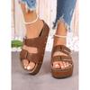 2025 Summer New Arrival Fashion Chunky Platform Women's Double-Buckle Studded Beach Sandals Hot Item Breathable