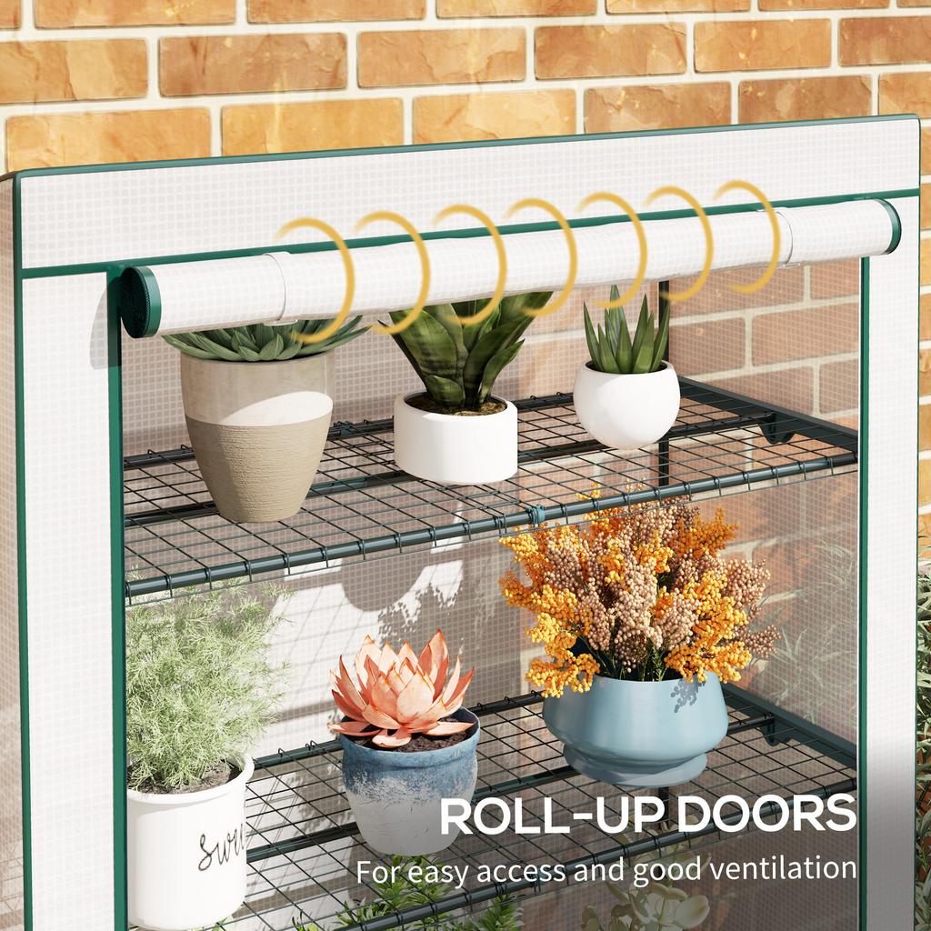 Four-Tier Mini Greenhouse - Green/White