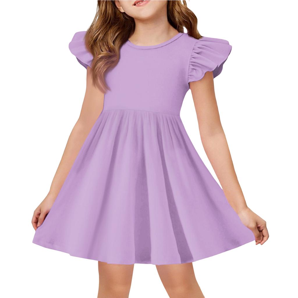 Girls' Summer Princess Dress - A-Line T-Shirt Dress Easter Day