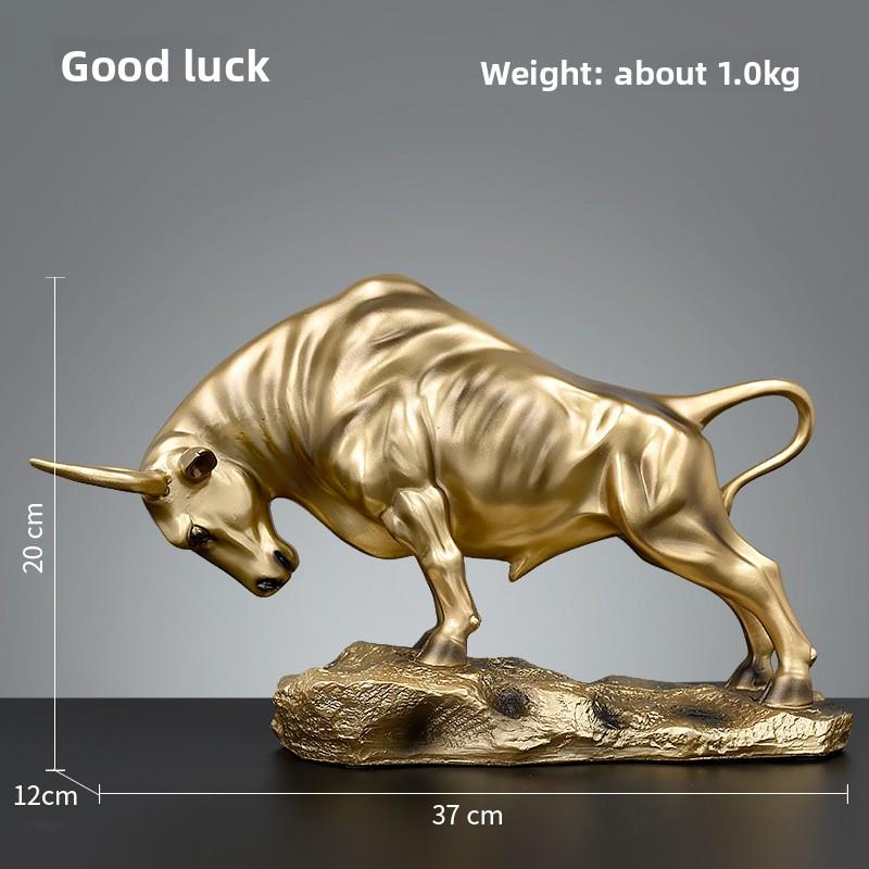 Tjurig Imitation Koppar Djur Harts Prydnad Vardagsrum Kontor Invigning Husinvigning Heminredning Skulptur