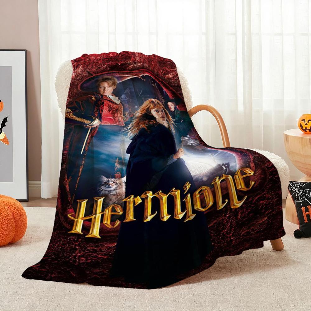 Magic Hermione Theme Printed Blanket Cozy Comfortable Throw Blanket For Living Room Sofa Nap Lightweight Home Decor Great Holiday Gift