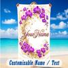 Decorative Artwork Theme Beach Towel Personalized Custom Name & Text Soft Quick Dry Beach Towel for Swimming Travel