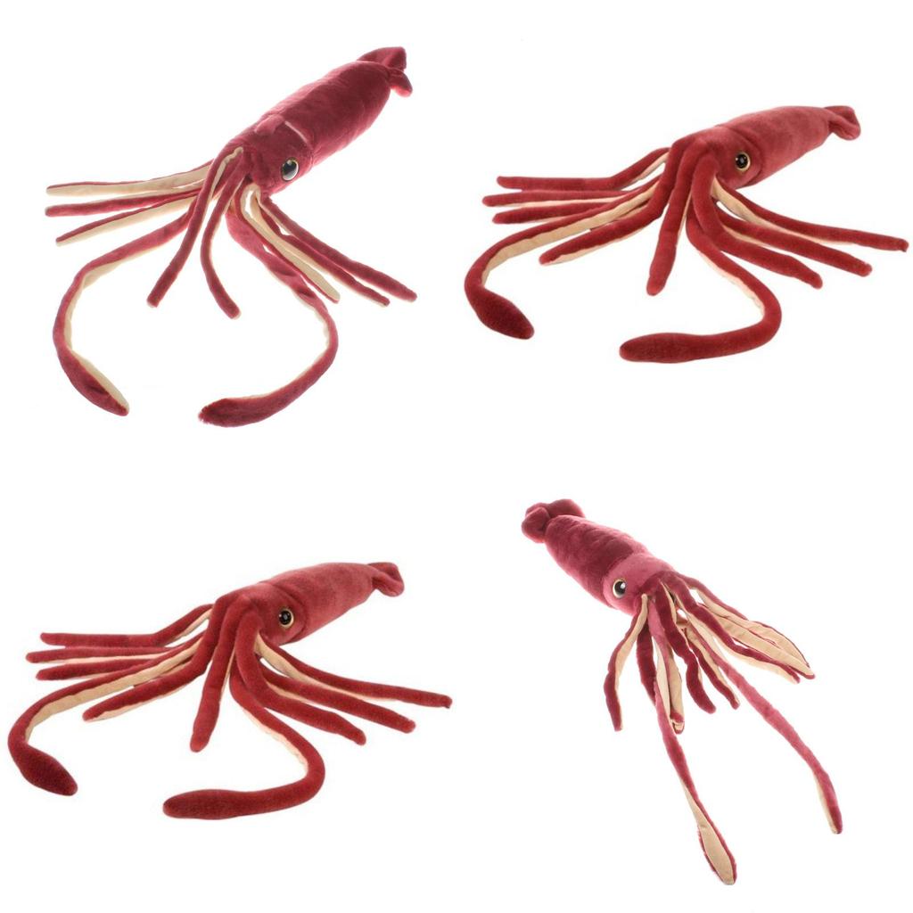 Riesiger Meereskalmar Plüschtier 25" Realistisches Kalmar Stofftier Puppe Für Kinder