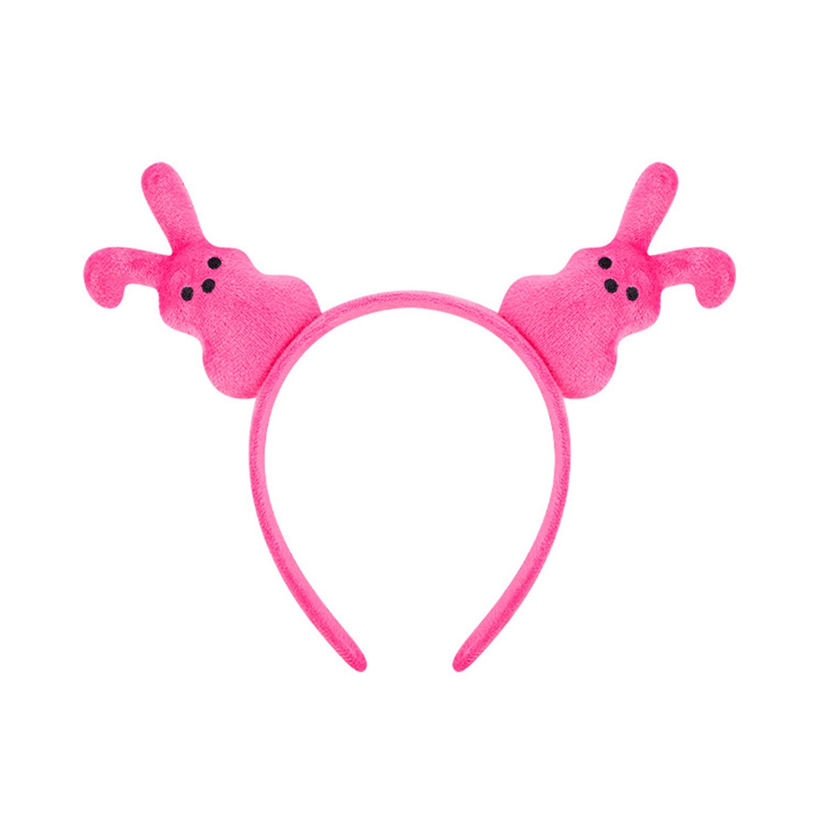 Easter Bunnies Costume Set for Women Rabbit Ears Headband Bowtie Face Sticker Bunnies Tail for Halloween Cosplay Party 12